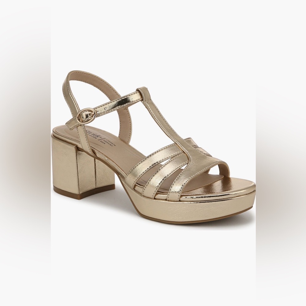 Life Stride Gold Platform Sandal Size 9
